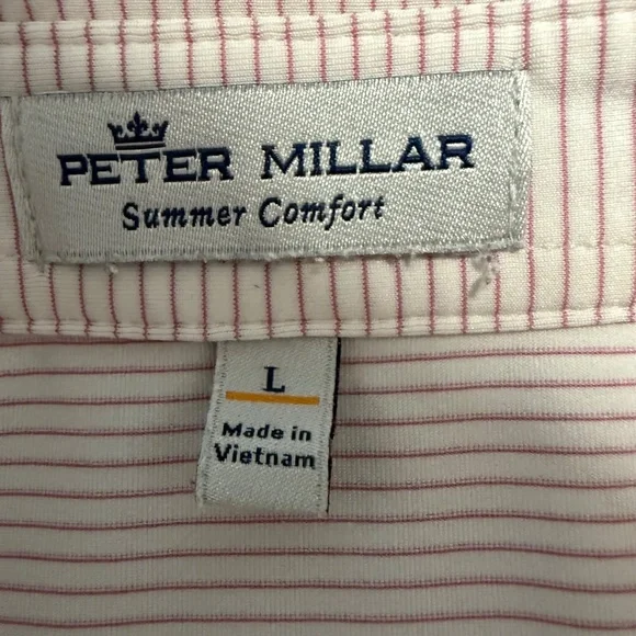 Peter Millar Summer Comfort Polo‎ Shirt Size L - Picture 5 of 6